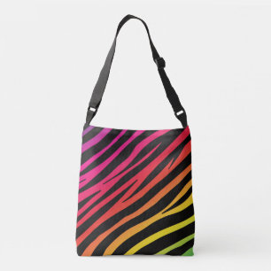 Rainbow zebra print meerdere kleuren crossbody tas