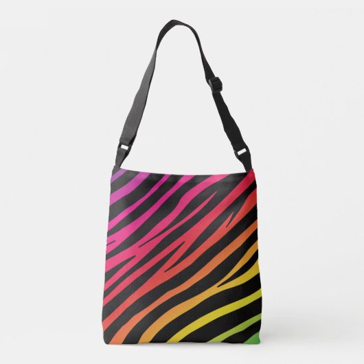 Rainbow zebra print meerdere kleuren crossbody tas (Achterkant)