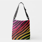 Rainbow zebra print meerdere kleuren crossbody tas (Voorkant)