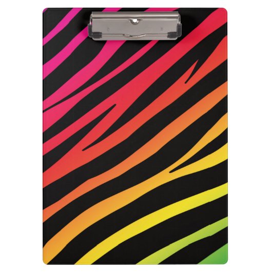 Rainbow zebra print meerdere kleuren klembord (Voorkant)