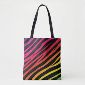 Rainbow zebra print meerdere kleuren tote bag (Voorkant)
