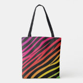 Rainbow zebra print meerdere kleuren tote bag (Achterkant)