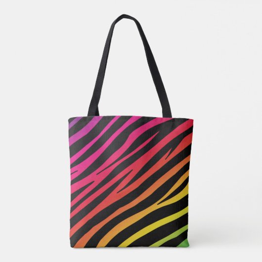 Rainbow zebra print meerdere kleuren tote bag (Achterkant)