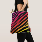 Rainbow zebra print meerdere kleuren tote bag (Dichtbij)