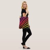 Rainbow zebra print meerdere kleuren tote bag (Op model)
