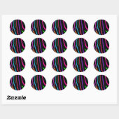 Rainbow Zebra Print Ronde Sticker (Vel)