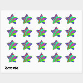 Rainbow Zebra Print Ster Sticker (Vel)