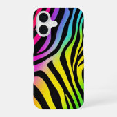 Rainbow Zebra Print Telefoonhoes iPhone 16 Hoesje (Achterkant)