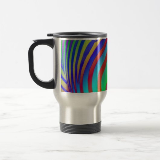 Rainbow Zebra Print Travel Mug Reisbeker (Links)