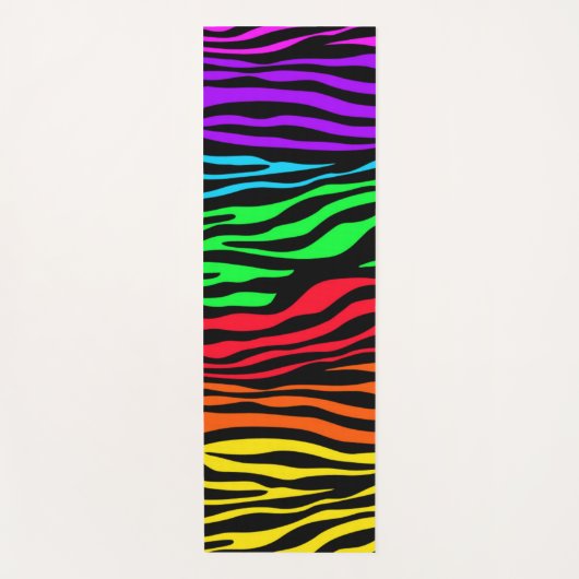 Rainbow Zebra Print Yogamat (Voorkant)