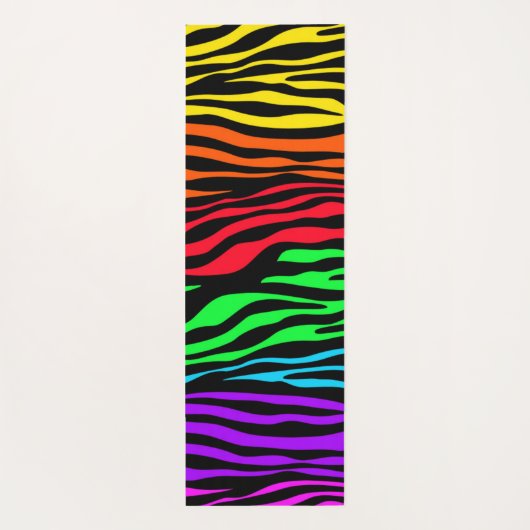 Rainbow Zebra Print Yogamat (Achterkant)