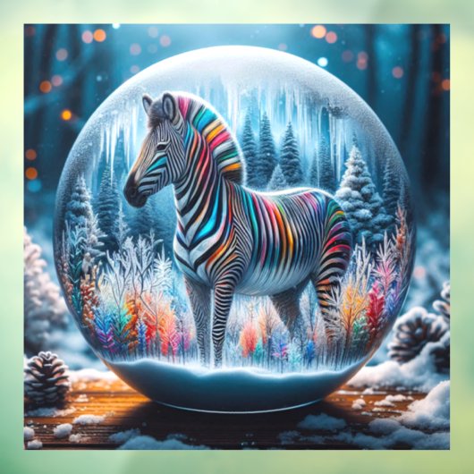 Rainbow Zebra Window Cling Raamsticker (Vel 3)
