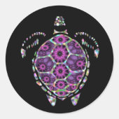 Rainbow Zee Tortoise Shell Ronde Sticker (Voorkant)