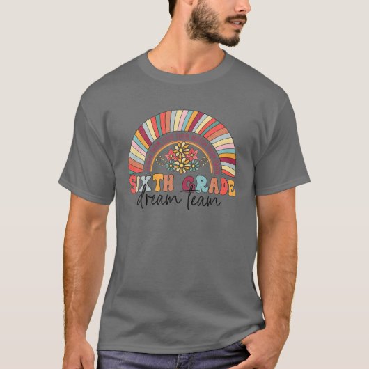 Rainbow Zesde Grade Team 6e Grade Leerleraar Stude T-shirt (Voorkant)
