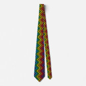 RAINBOW Zigzag Patroon - aanpasbare achtergrond Stropdas (Voorkant)
