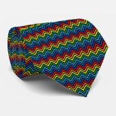 RAINBOW Zigzag Patroon - aanpasbare achtergrond Stropdas (Opgerold)