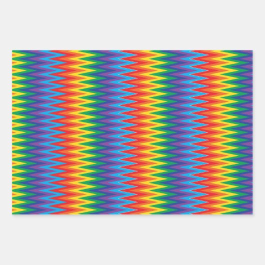 Rainbow Zigzag Patroon Inpakpapier Vel (Voorkant)