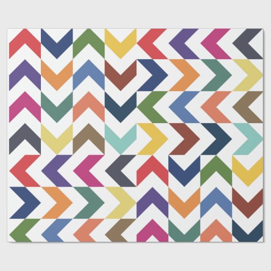 Rainbow ZigZag Wrapping Paper Cadeaupapier (Vlak)