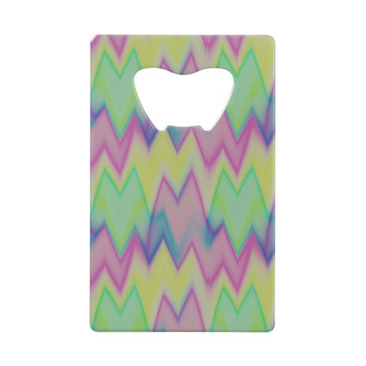 Rainbow Zigzags Creditkaart Flessenopener (Voorkant)