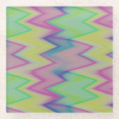 Rainbow Zigzags Glazen Onderzetter (Voorkant)