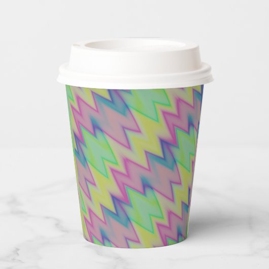 Rainbow Zigzags Papieren Bekers (Achterkant)
