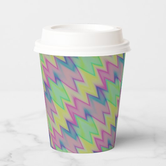 Rainbow Zigzags Papieren Bekers (Voorkant)