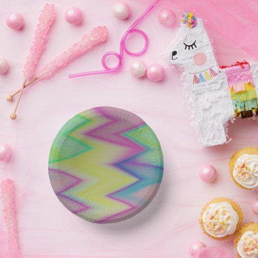 Rainbow Zigzags Papieren Kommen (Feest)