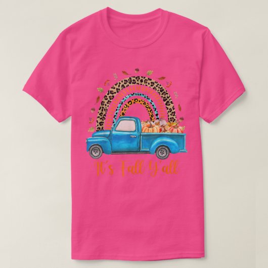 Rainbow zijn Herfst Yall Pumpkin Truck Autumn Tree T-shirt (Design voorkant)