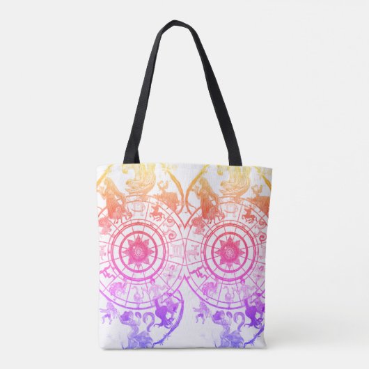 Rainbow Zodiac Astrological Signs  on a Tote Bag (Achterkant)