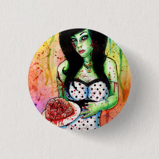Rainbow Zombie Pin Up Girl Ronde Button 3,2 Cm