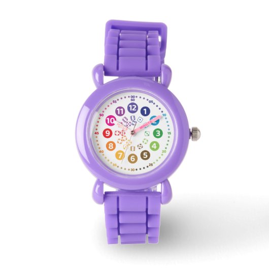 rainbowatch Lernuhr Schulkinder mit Würfel-Design Horloge (Voorkant)