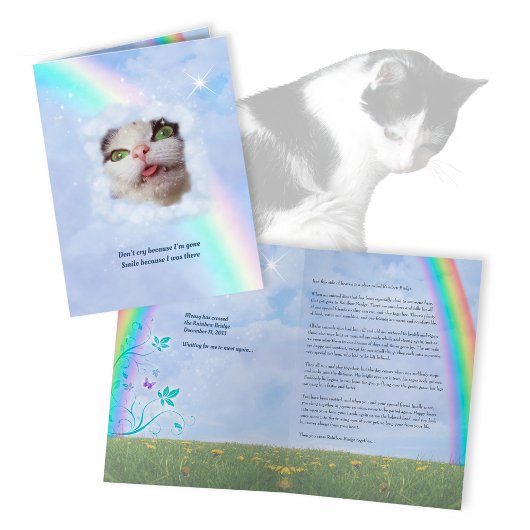 RainbowBridge PetLoss w. jouw tekst & foto Kaart