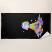 Rainbowcore Sleepy Chibi Drip Dream Strandlaken (Voorkant)