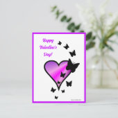 Rainboweart en vlinder briefkaart (Staand voorkant)