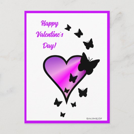 Rainboweart en vlinder briefkaart (Voorkant)