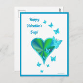 Rainboweart en vlinder briefkaart (Voorkant / Achterkant)