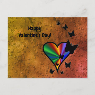 Rainboweart en vlinder briefkaart