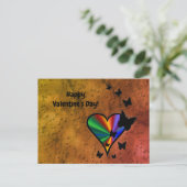 Rainboweart en vlinder briefkaart (Staand voorkant)