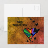 Rainboweart en vlinder briefkaart (Voorkant / Achterkant)