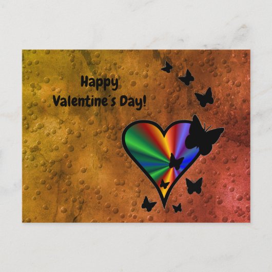 Rainboweart en vlinder briefkaart (Voorkant)