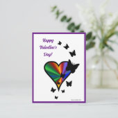 Rainboweart en vlinder briefkaart (Staand voorkant)
