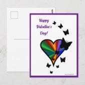 Rainboweart en vlinder briefkaart (Voorkant / Achterkant)