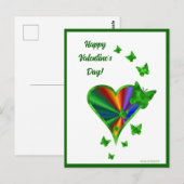 Rainboweart en vlinder briefkaart (Voorkant / Achterkant)