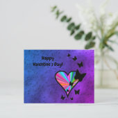 Rainboweart en vlinder briefkaart (Staand voorkant)