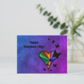 Rainboweart en vlinder briefkaart (Staand voorkant)