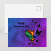 Rainboweart en vlinder briefkaart (Voorkant / Achterkant)
