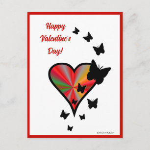 Rainboweart en vlinder briefkaart