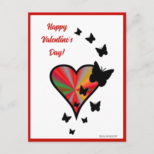 Rainboweart en vlinder briefkaart (Voorkant)