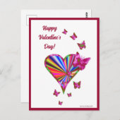 Rainboweart en vlinder briefkaart (Voorkant / Achterkant)