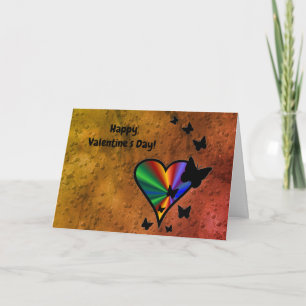 Rainboweart en vlinder kaart